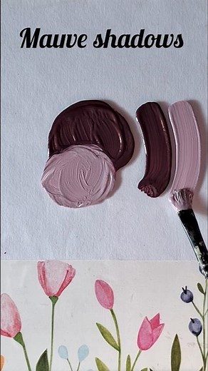 Making mauve shadows colour by mixing acrylics | acrylic colourmixing for mauve shadows #mauve