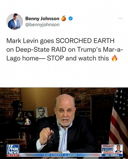 152K views · 10K reactions | Mark Levin goes SCORCHED EARTH on Deep-State RAID on Trump's Mar-a-Lago home… Benny Johnson | Donald Trump Jr. | Facebook