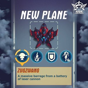✈ Take a closer look at the new Gambit plane’s unique features! ✈ Remember that you need to complete Stage 130 in Easy mode to unlock it. Play HAWK now ➡ http://hyperurl.co/playHAWK | Hawk: Freedom Squadron