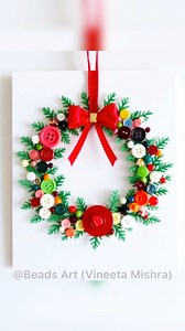 Button Christmas Card ✨ Simple & Adorable Craft | Holiday crafts ideas #shorts #christmas #festival #Holiday #holidaydecor #shortsfeed #xmas #short #festivegifting #christmasdecorations #vineetamishra #beadsart #holidaydecorations #shortvideo | Beads Art - Vineeta Mishra