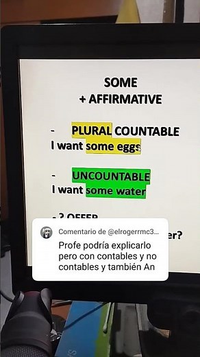 🚨✅SOME VS ANY ✅USOS para Sustantivos CONTABLES y NO CONTABLES #clasedeinglés