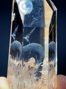 DT quartz tower includes tourmaline rutile, mica and white phantom | Rock's Rock Store