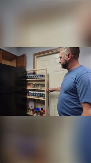 DIY Pull Out Spice Rack for Small Kitchens! #shorts #diy #kitchenorganization #smallspaceliving