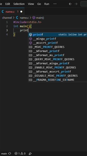Print your name in just 15 sec in C language!!#coding #cprogramming#helloworld#programming#printname