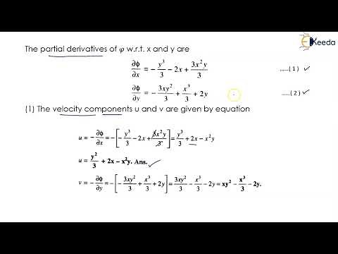 Problem No. 1 on Velocity Potential Function and Streamline Function - Fluid Mechanics 1