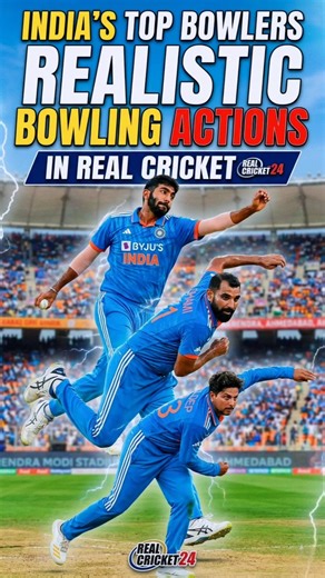 Indian Bowlers Realistic Bowling Actions 🇮🇳💥#ipl2026 #realcricket22 #shorts
