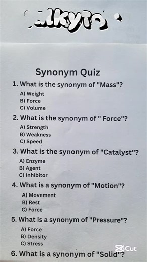 TalkyTok on Instagram: "Vocabulary challenge time 📚✨ Try this 6-question synonym quiz. How many did you get right? Comment your score 👇 #VocabularyQuiz #LearnEnglishDaily #QuizReels #EnglishReels #WordChallenge"