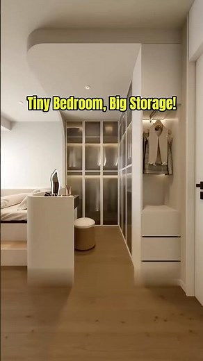 Tiny Bedroom Transformed: Hidden Walk-in Closet & Cozy Bay Window Bed