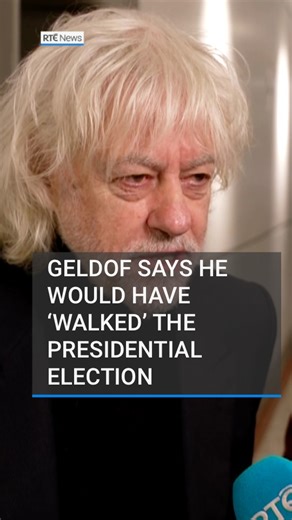Bob Geldof has said he would have “walked” the Presidential Election. The musician was speaking at an event at TU Dublin to mark the 50th anniversary of The Boomtown Rats’ first gig. Over the summer, Geldof had been linked with a run for the Áras and has previously acknowledged that he had spoken with Taoiseach and Fianna Fáil leader Micheál Martin on the topic. #rtenews #ireland #presidentialelection | RTÉ News