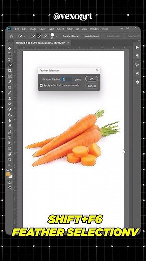 Feather Your Selections Fast! 🪶 Shift + F6 | Photoshop Smooth Edge Shortcut ✨