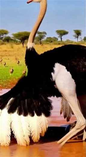Shocking Moment: Python Grabs an Ostrich’s Leg in the Water