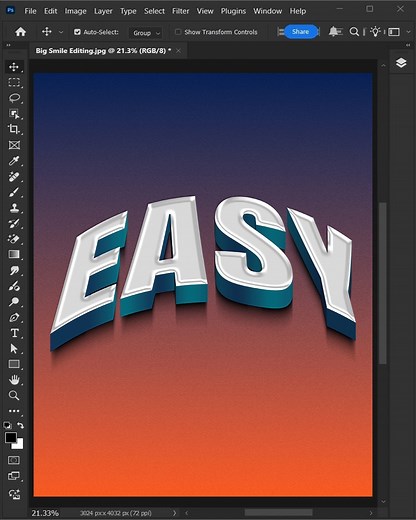 Adobe Photoshop tips to create this 3D curved text effect! #bigsmileediting | Big Smile Editing