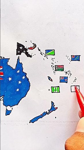 Draw Flag Map of Tonga 🇹🇴 #tonga #flag