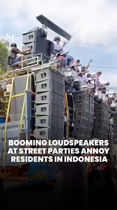 156K views · 884 reactions | Officials in Indonesia have restricted the use of loudspeaker towers blaring music, a common sight at street parties in Java. The noise from the speakers is so loud that roof tiles have fallen off buildings. https://str.sg/AB8Q | The Straits Times | Facebook