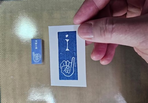 .75 x 2 in carved erasers Day9/100 American Sign Language Fingerspelling