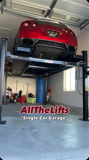 1.9K views · 31 reactions | This Single Car Garage is now fully functioning with our standard 4post stacker  Turning this into a 2 Car Garage  #AllTheLifts #4postcarlift #dreamgarage #4postlift #gtr #nismo #nismogtr #r35 #storagesolutions #extrastorage #4postcarlifts #4postcarlifts | Parker McPherson | Facebook