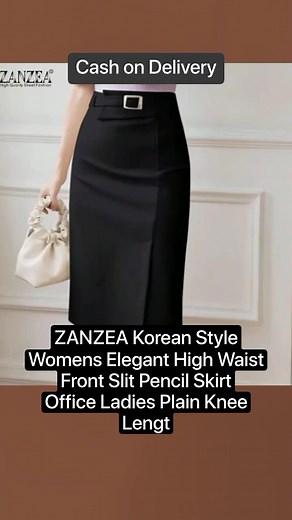 Elegant Korean Style High Waist Pencil Skirt for Office