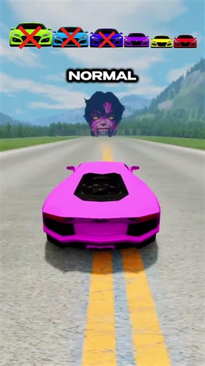 Big & Small Car vs Giant Vampire Head – BeamNG Drive