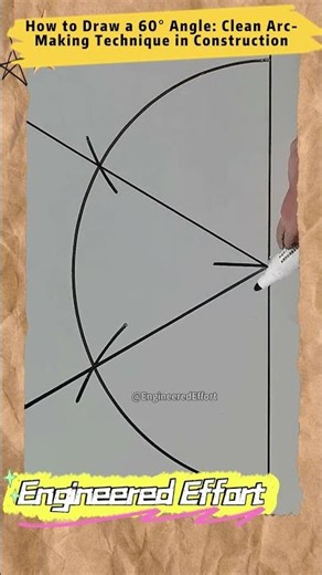 How to Draw a 60° Angle Clean Arc Making Technique in Construction #EngineeredEffort