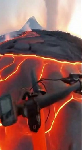 Volcano Lava Field POV 🔥 | Orange Bike Ride Over Hot Rocks | Extreme Heat Trail