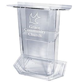 Majestic Personalized Church Pulpit – Large Acrylic Lectern Kingdom