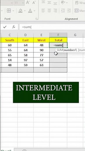 Excel Basics: AutoSum Shortcut Explained (ALT + =)#excel #viral