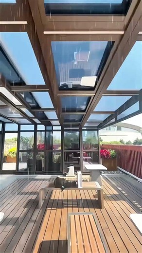 Basy installatiom, practical courtyard retractable sunroom#sunroom #art #style #design