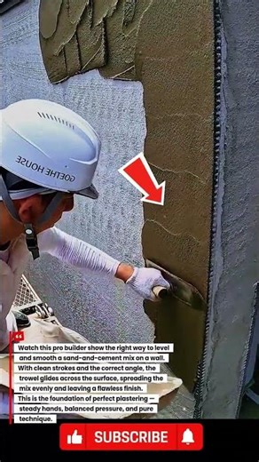 Perfect Technique! How to Smooth Cement Mix on a Wall Like a Pro 🧱✨