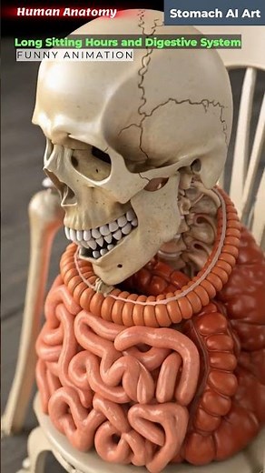 Animation of Intestines Vs. Long Sitting Hours | Stomach AI Art | 13