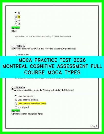 Master the 2026 MoCA Practice Test: Full Course and Question Types