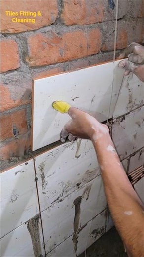 I installed 8x12 ceramic tiles on the bathroom walls.#bathroomtiles #fitting