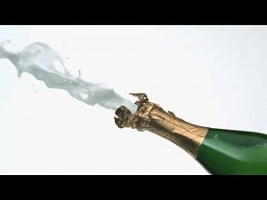 Royalty Free HD slow motion Popping Champagne Bottle