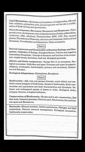 B.Sc. 3rd year ( Botany 1st paper) syllabus 2026.