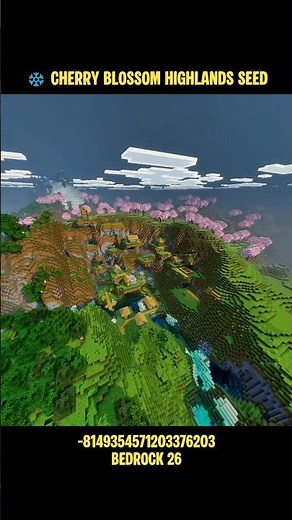 Cherry Blossom Highlands Seed For Minecraft Bedrock 26 🏔️ #minecraft