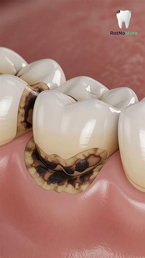 Gumline Meltdown 😨 | Cervical Decay Removal & Tooth Restoration #ai #satisfying #shorts #trending