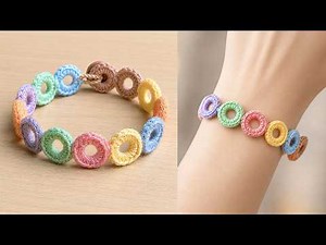 Easy Crochet Bracelet Tutorial Step By Step Crochet Cute bracelet pattern gift Idea