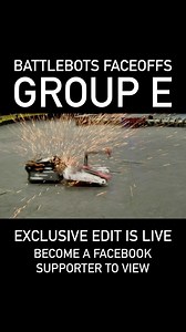 The exclusive edit of BATTLEBOTS FACEOFF GROUP E is now live! 🤖🤖 Become a BattleBots Supporter at https://www.facebook.com/battlebots/subscribe/ to watch @fireballbattlebot @terrortops_battlebot @switchbackontv & @bloodsport_battlebot duke it out. 🤖🤖 Full video premieres in a few months on our YouTube channel! 🤖🤖 Get tickets to see Group F live at @battlebots.destruct.a.thon at battlebots.com/faceoffs | BattleBots