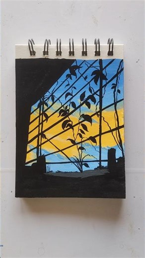 Sunset Through the Window | Acrylic Painting Short | #shorts #art