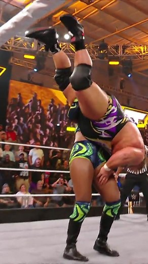 Lash Legend with the slam heard ‘round the world to Otis! #wwe #wwenxt