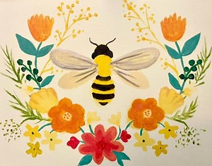 How to Paint a Bee in a Flower Garden – Acrylic Painting Video Tutorial - Etsy Canada