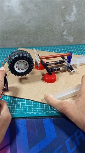 Super Braking Mechanism with Hydraulic system ❤️‍🔥.#tech #scienceexperiment #shorts