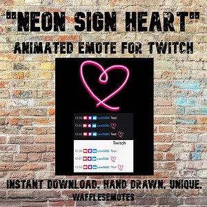 Animated Neon Sign Heart Emote for Twitch - Etsy Australia