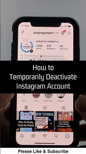 How to Temporarily Deactivate Instagram Account - 2026