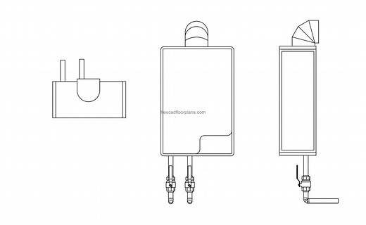 Tankless Water Heater - Free CAD Drawings