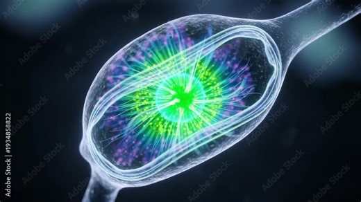 Detailed visualization motion clip illustrating the vibrant electrochemical energy transmission within a nerve cell axon