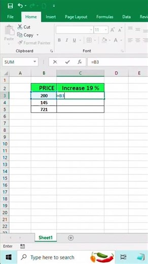 How to Calculate Percentage increase in Excel 😮🔥 | 10 Sec Trick #shorts #excel