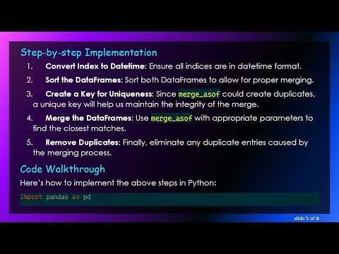 Merging DataFrames on the Closest Matching Datetime Index: A Simple Guide for Python Pandas