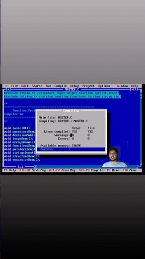 First C Program Compile & Run 🔥 | Step-by-Step Turbo C Demo #shorts #turbocode