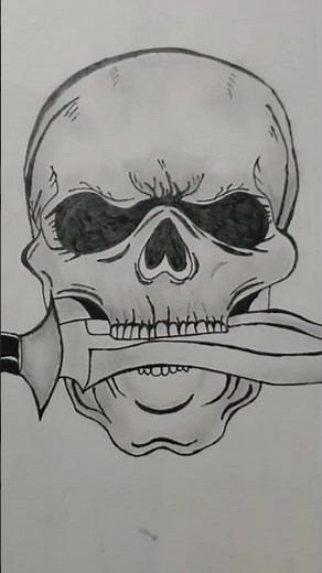 how to draw a skeleton head