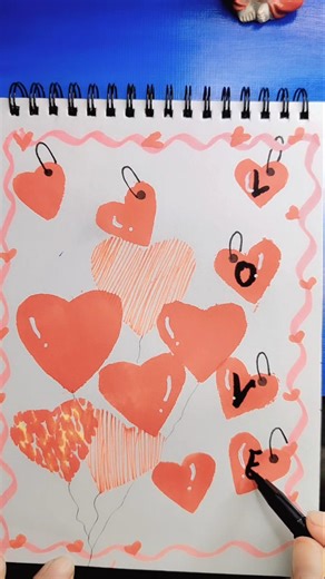 Diy cute ❤️ heart shape front page idea#shorts #diy #drawing #artandcraft